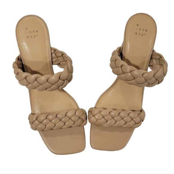 Women's Basil Mule Heels - A New Day Brown Size 10/Sandals - Picture 1 of 4